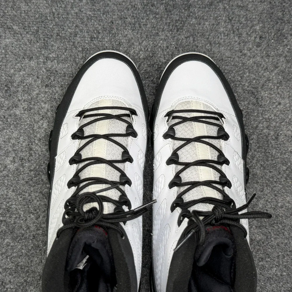 Jordan 9 Retro 2010 Shoes Men's 10 White Black Red Athletic Hooping Sneakers